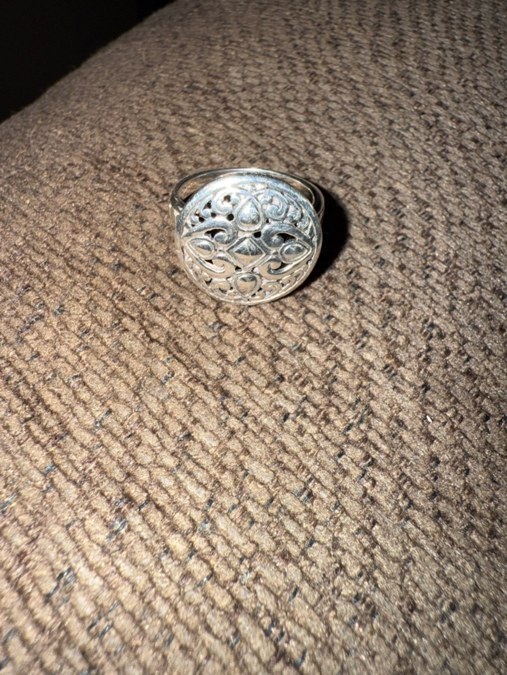 ATI 925 Sterling Silver Filigree Round Statement Ring